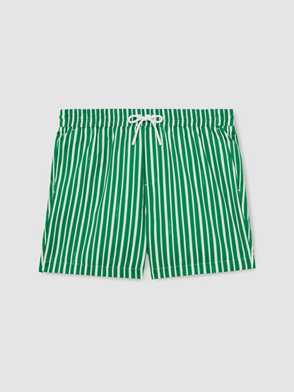 | Ché Stripe Swim Shorts in Green/White | Reiss Men Exclusive