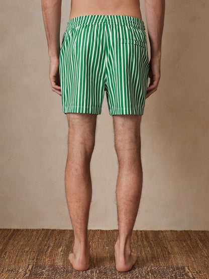 | Ché Stripe Swim Shorts in Green/White | Reiss Men Exclusive