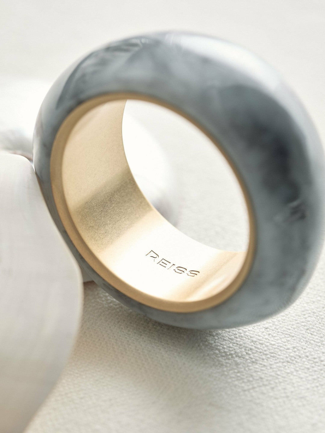 Curve Marble Bangle in Gold Tone | Reiss Women Best Seller