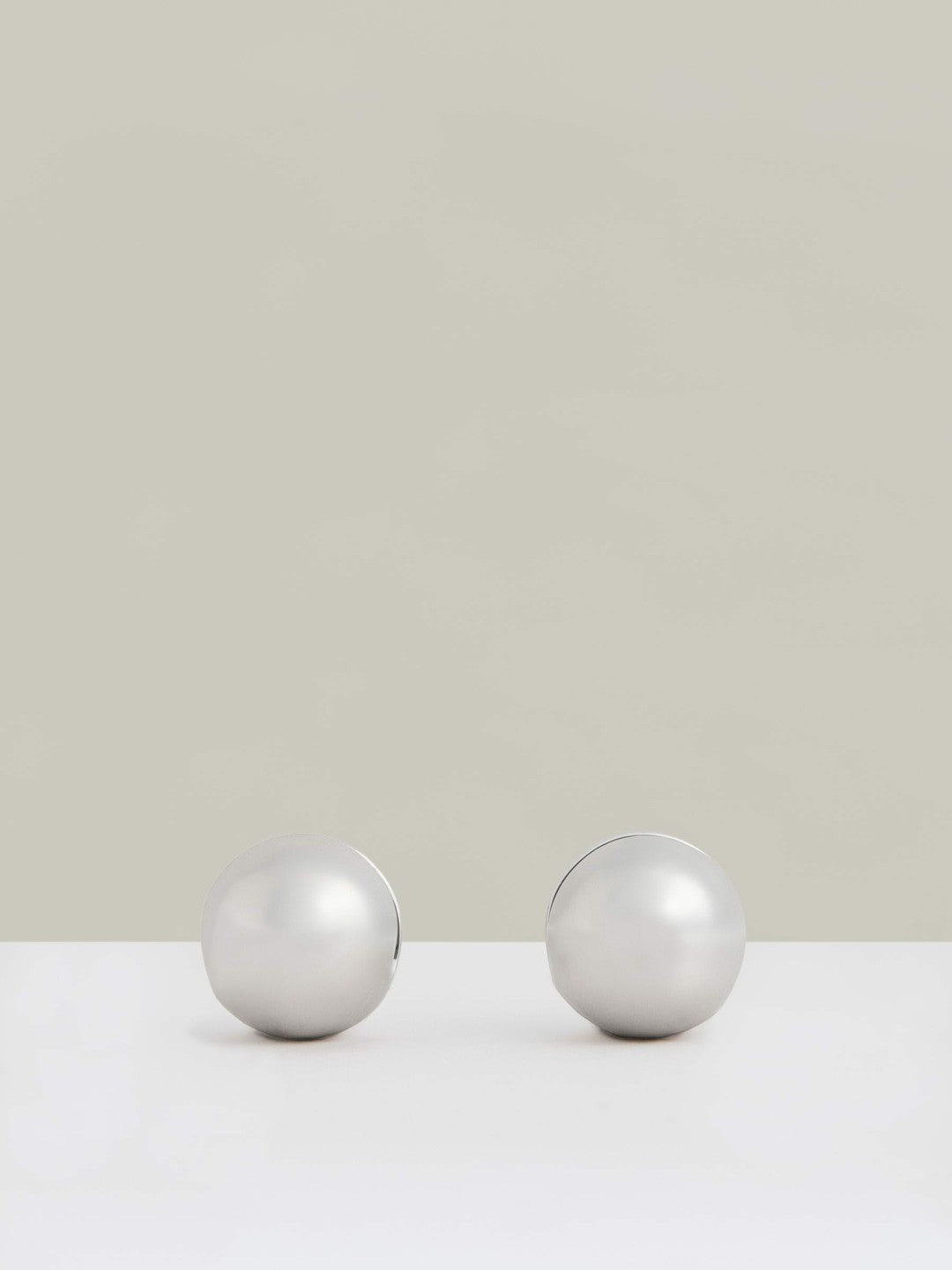 Polished Ball Huggie Earrings in Silver Tone | Reiss Women Recommended