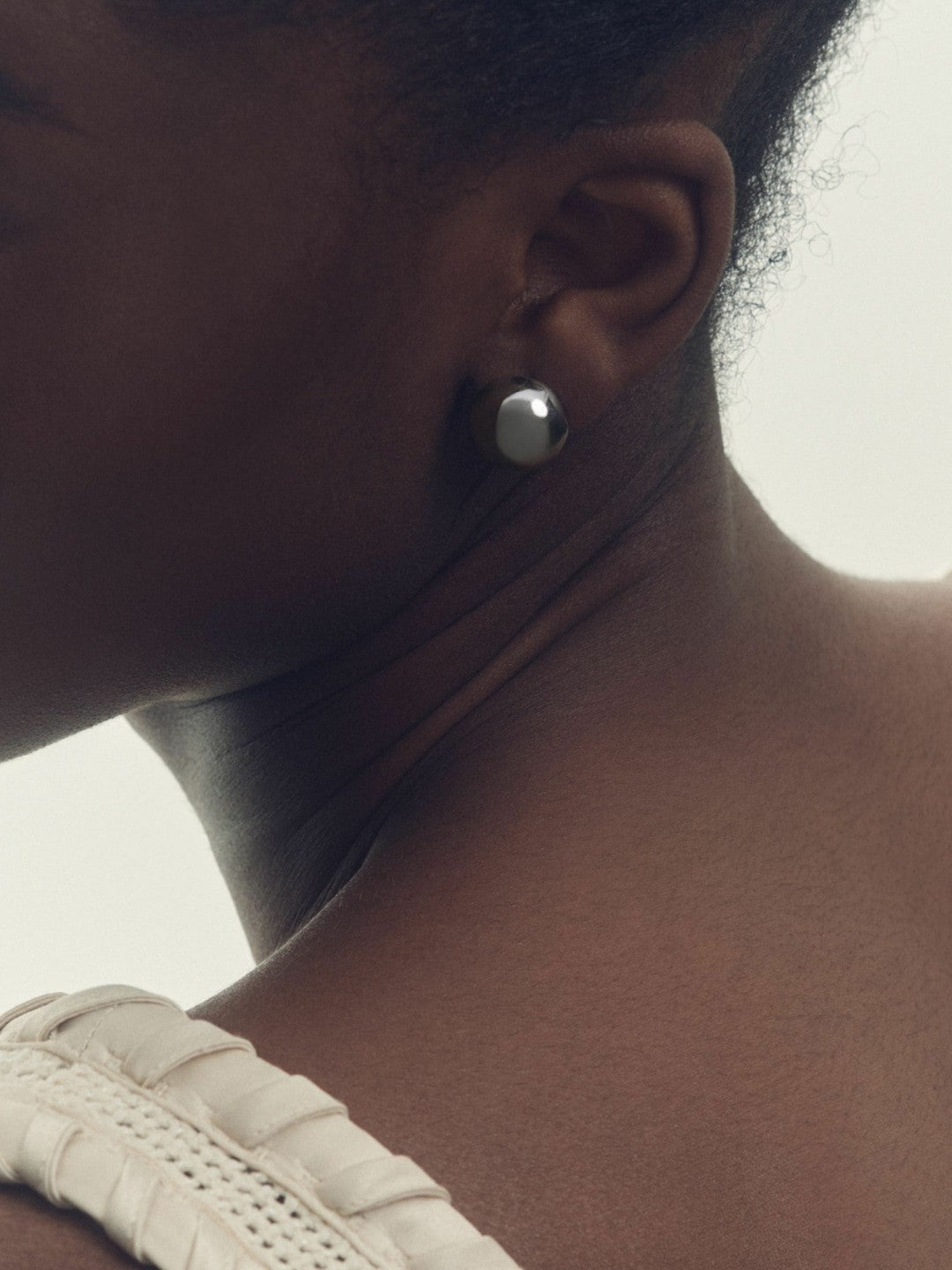 Polished Ball Huggie Earrings in Silver Tone | Reiss Women Recommended