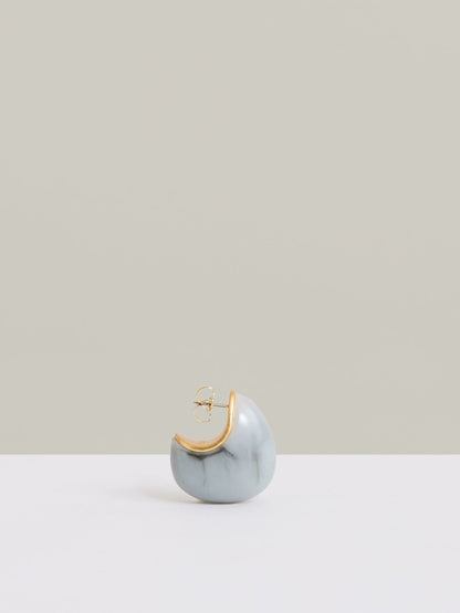 Curve Marble Scoop Earrings in Gold Tone | Reiss Women Popular