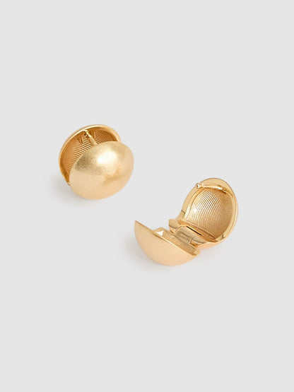Polished Ball Huggie Earrings in Gold | Reiss Women Trending