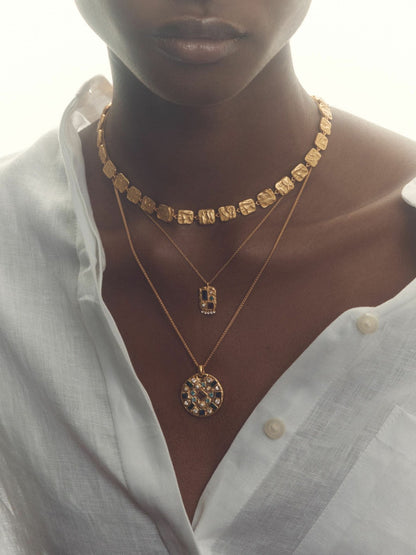 Molten Square Necklace in Gold Tone | Reiss Women Recommended