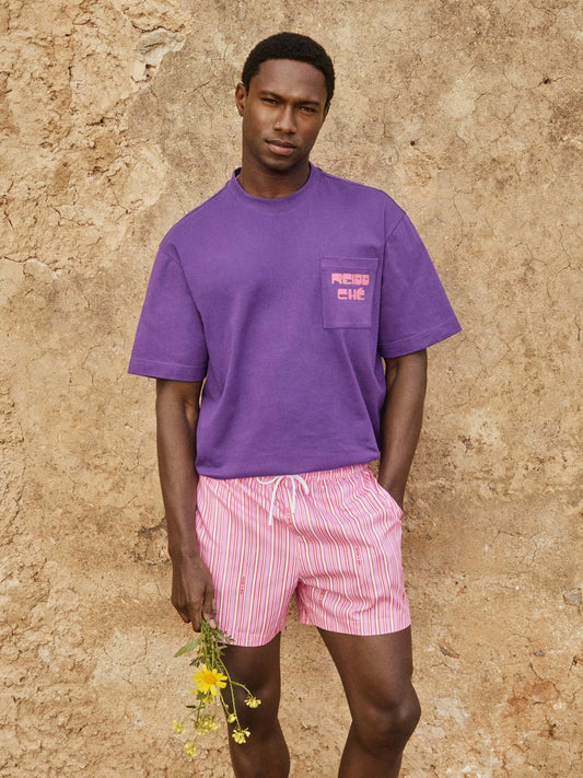| Ché Stripe Swim Shorts in Pink/White | Reiss Men Best Seller