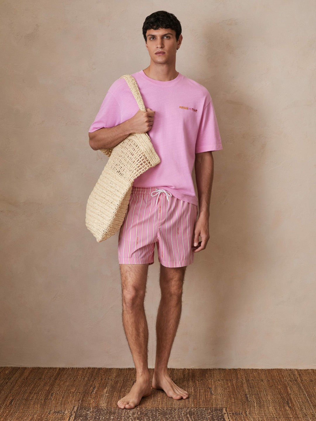 | Ché Stripe Swim Shorts in Pink/White | Reiss Men Best Seller