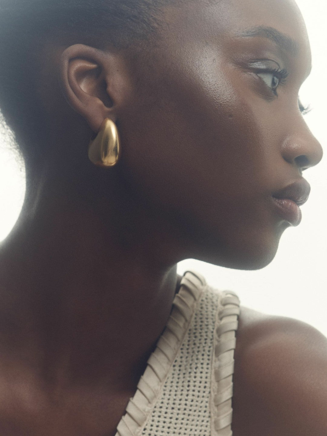 Curve Scoop Earrings in Gold Tone | Reiss Women Signature