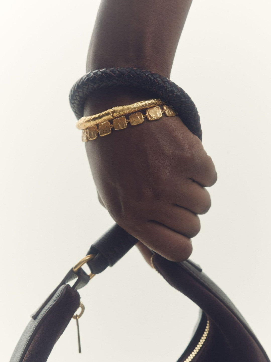 Molten Square Bracelet in Gold Tone | Reiss Women Signature