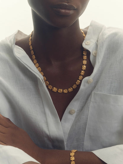 Molten Square Bracelet in Gold Tone | Reiss Women Signature