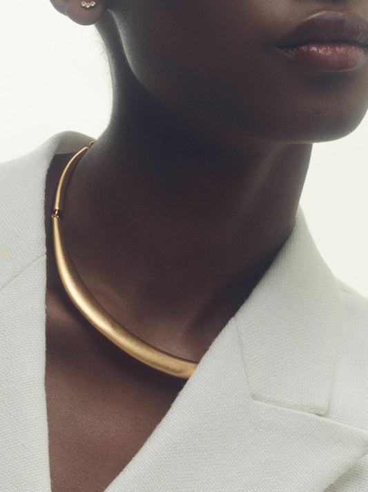 Polished Curve Choker in Gold Tone | Reiss Women Popular