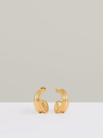 Fluid Hoop Earrings in Gold Tone | Reiss Women Trending