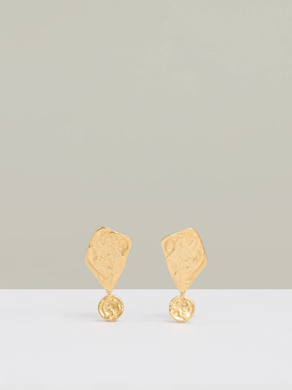 Molten Large Drop Earrings in Gold Tone | Reiss Women Trending
