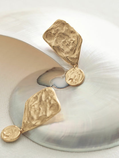 Molten Large Drop Earrings in Gold Tone | Reiss Women Trending