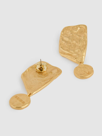 Molten Large Drop Earrings in Gold Tone | Reiss Women Trending