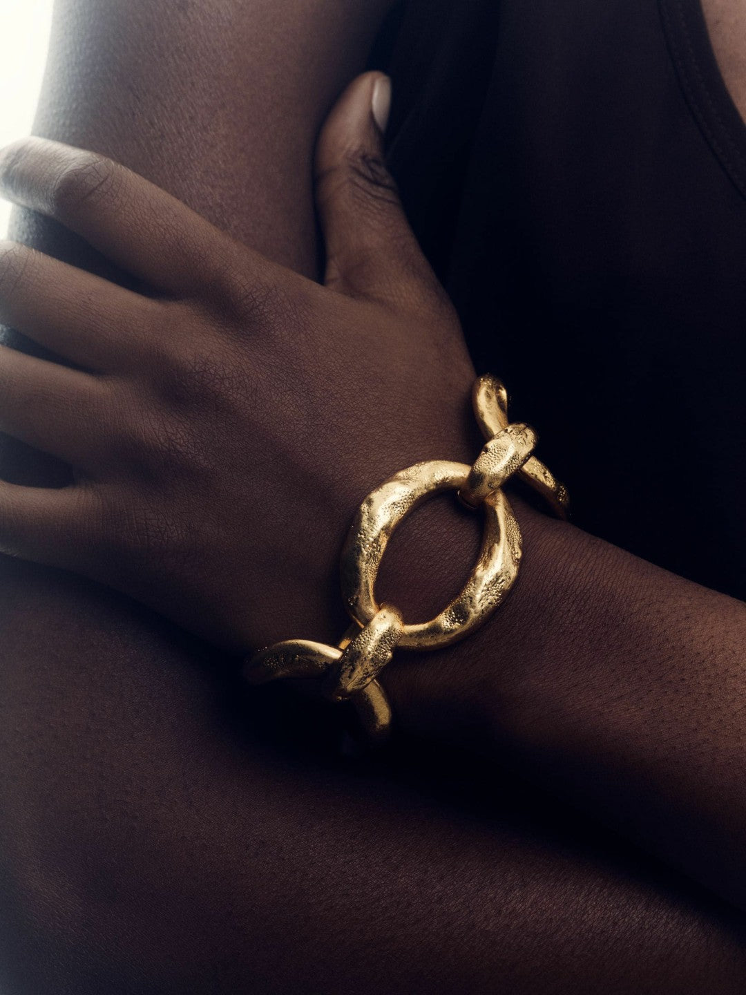Molten Link Bracelet in Gold Tone | Reiss Women Popular
