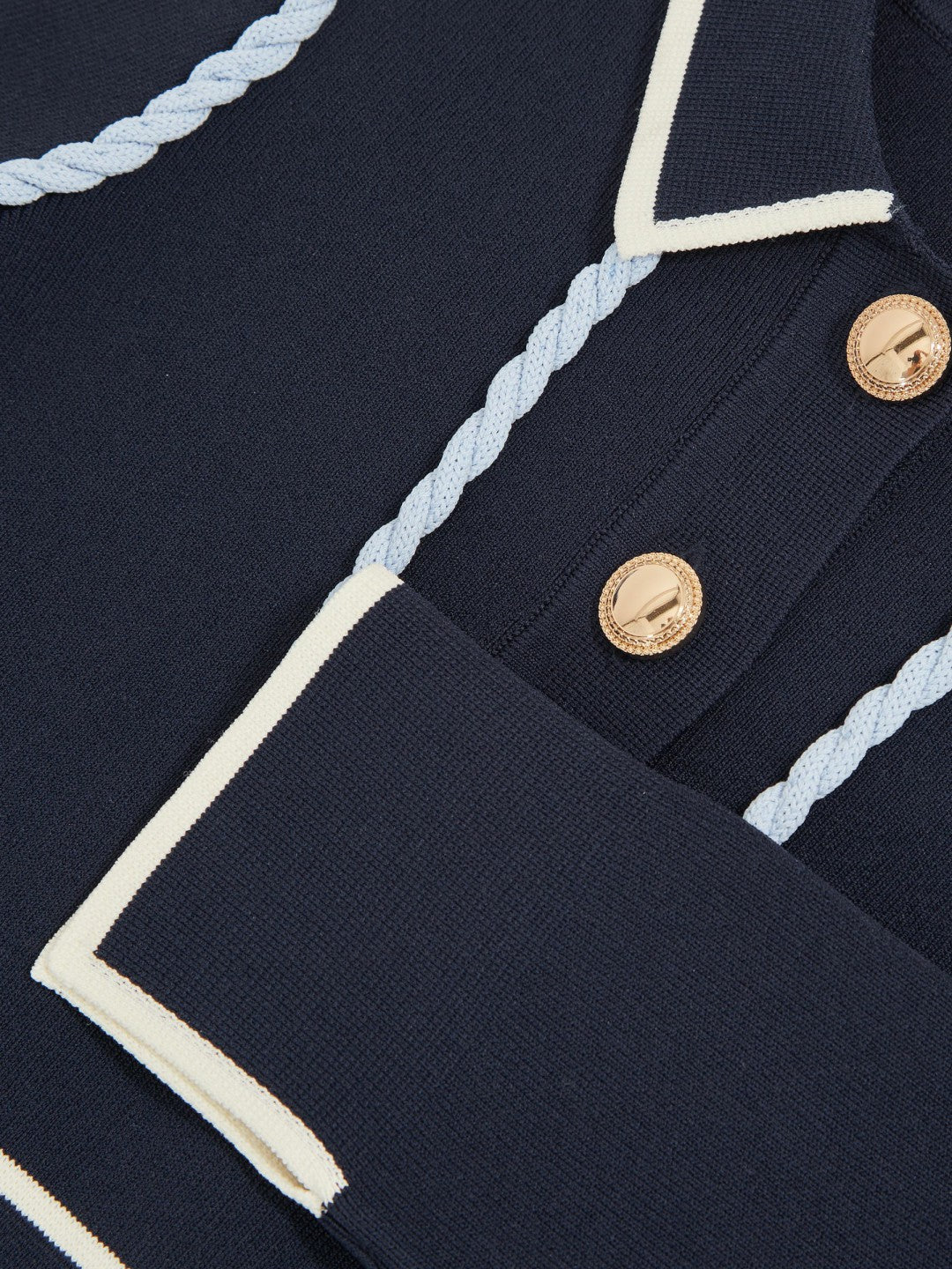 3-9 yrs Piped Knitted Skater Dress in Navy | Reiss Children & Baby Exclusive