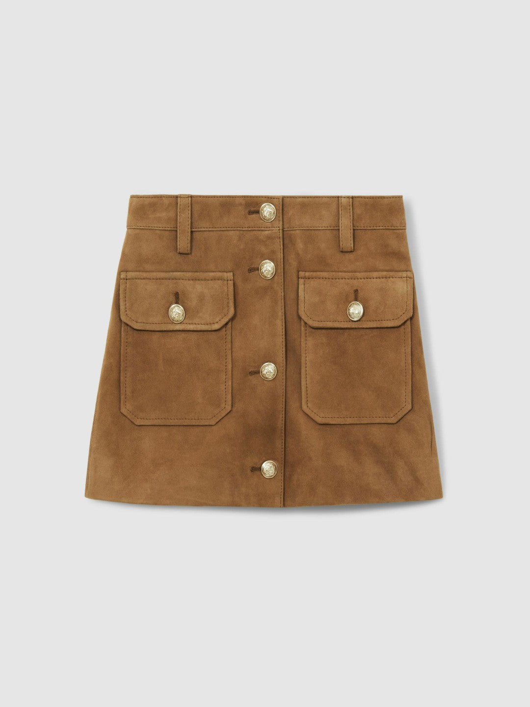 9-13 yrs Suede Flap Pocket Skirt in Tan | Reiss Children & Baby Exclusive
