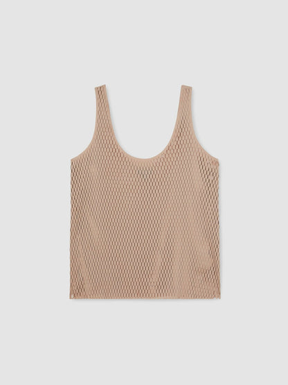 Atelier Laser-Cut Vest Top in Taupe | Reiss Women New