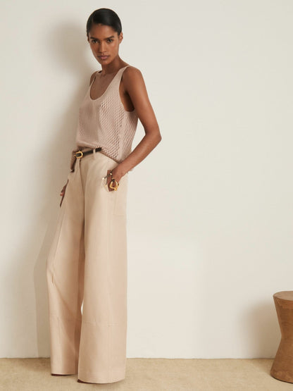 Atelier Laser-Cut Vest Top in Taupe | Reiss Women New