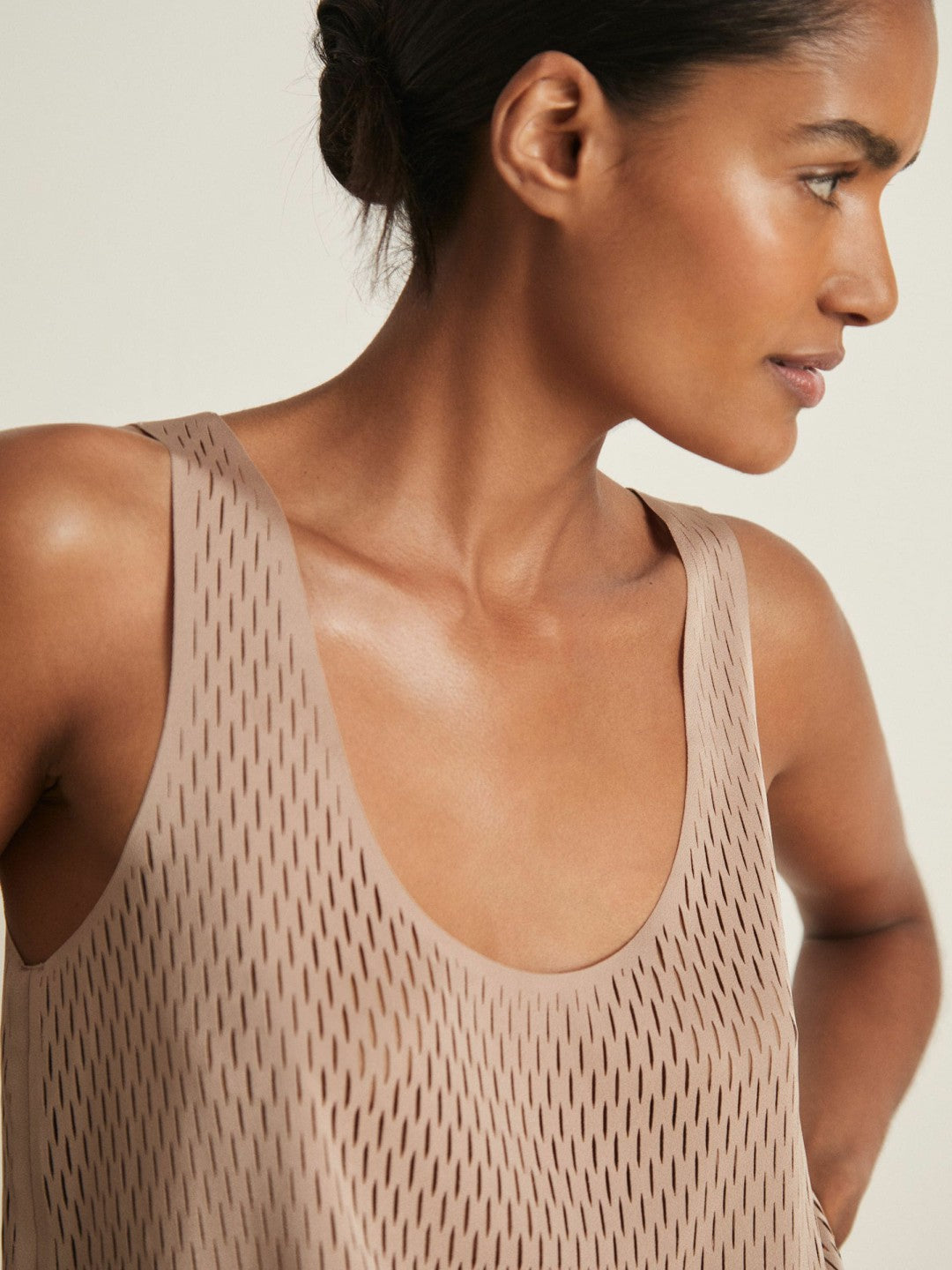 Atelier Laser-Cut Vest Top in Taupe | Reiss Women New