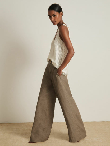 Atelier Laser-Cut Vest Top in Cream | Reiss Women Recommended