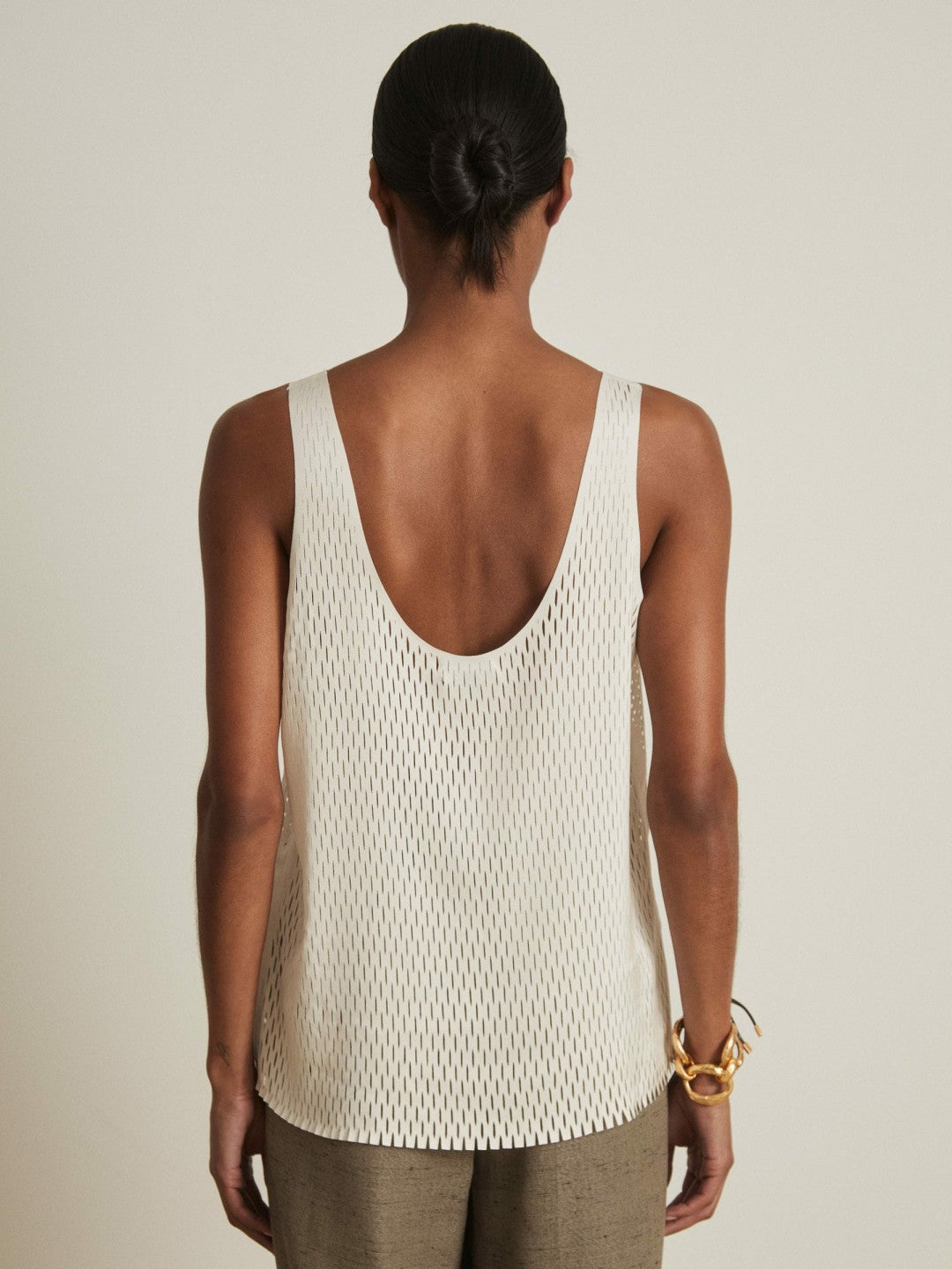 Atelier Laser-Cut Vest Top in Cream | Reiss Women Recommended