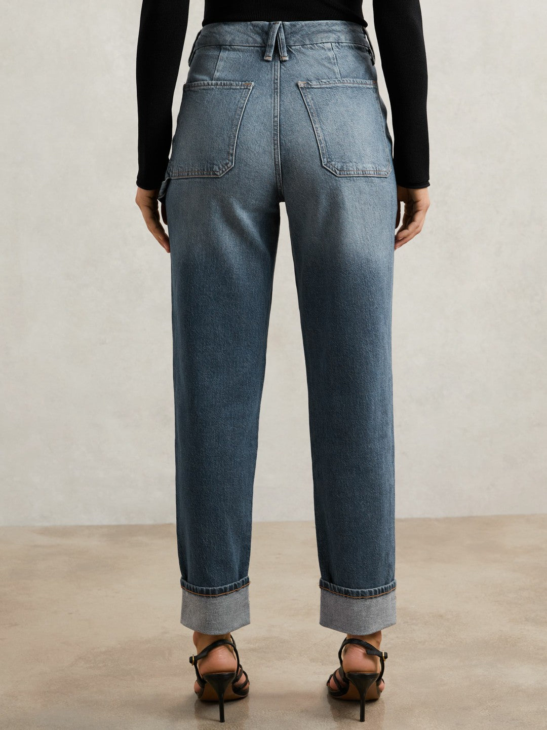 Good American Cuffed Straight-Leg Jeans in Indigo | Reiss Women Popular