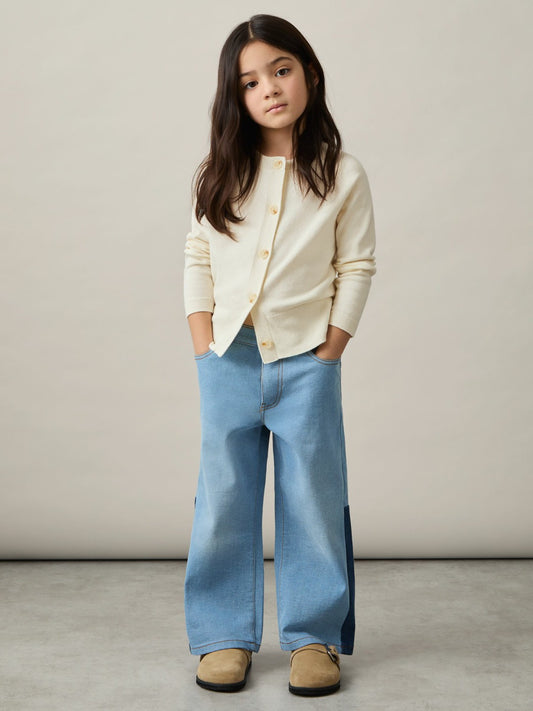 4-9 yrs Cotton Crew-Neck Cardigan in Ivory | Reiss Children & Baby Best Seller
