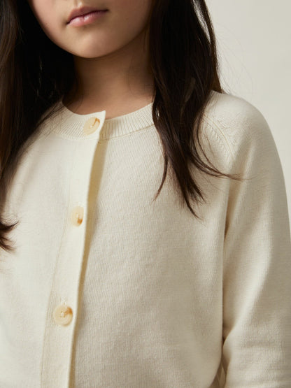 4-9 yrs Cotton Crew-Neck Cardigan in Ivory | Reiss Children & Baby Best Seller