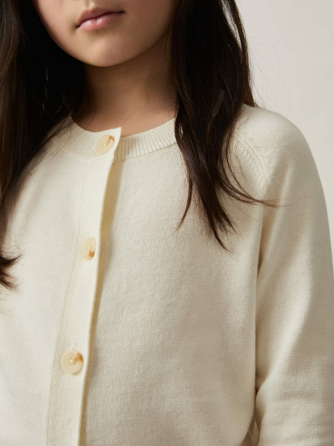 9-13 yrs Cotton Crew-Neck Cardigan in Ivory | Reiss Children & Baby Trending