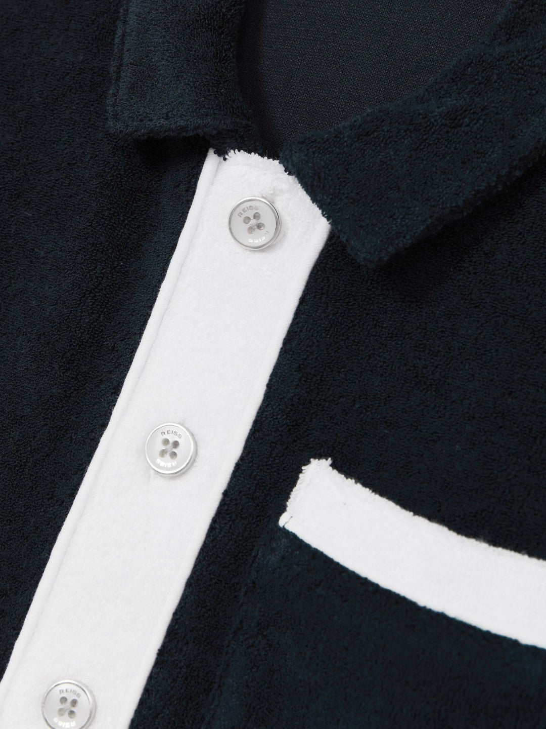 9-13 yrs Velour Colour-Block Shirt in Blue Multi | Reiss Children & Baby Exclusive