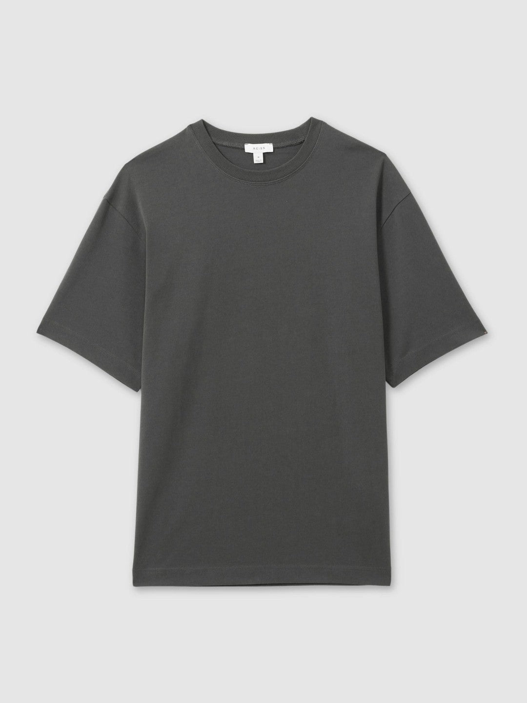 Cotton Garment-Dyed Oversized T-Shirt in Washed Black | Reiss Men Premium