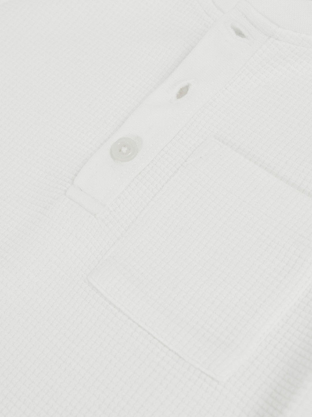 9-13 yrs Cotton-Blend Waffle Henley T-Shirt in White | Reiss Children & Baby Popular