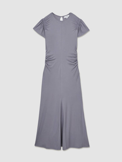 Modal Blend Ruched Jersey Dress in Grey | Reiss Women Best Seller