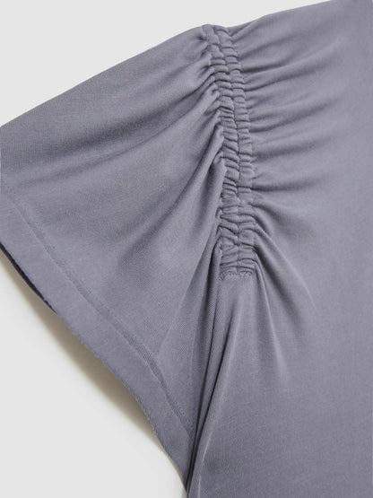 Modal Blend Ruched Jersey Dress in Grey | Reiss Women Best Seller