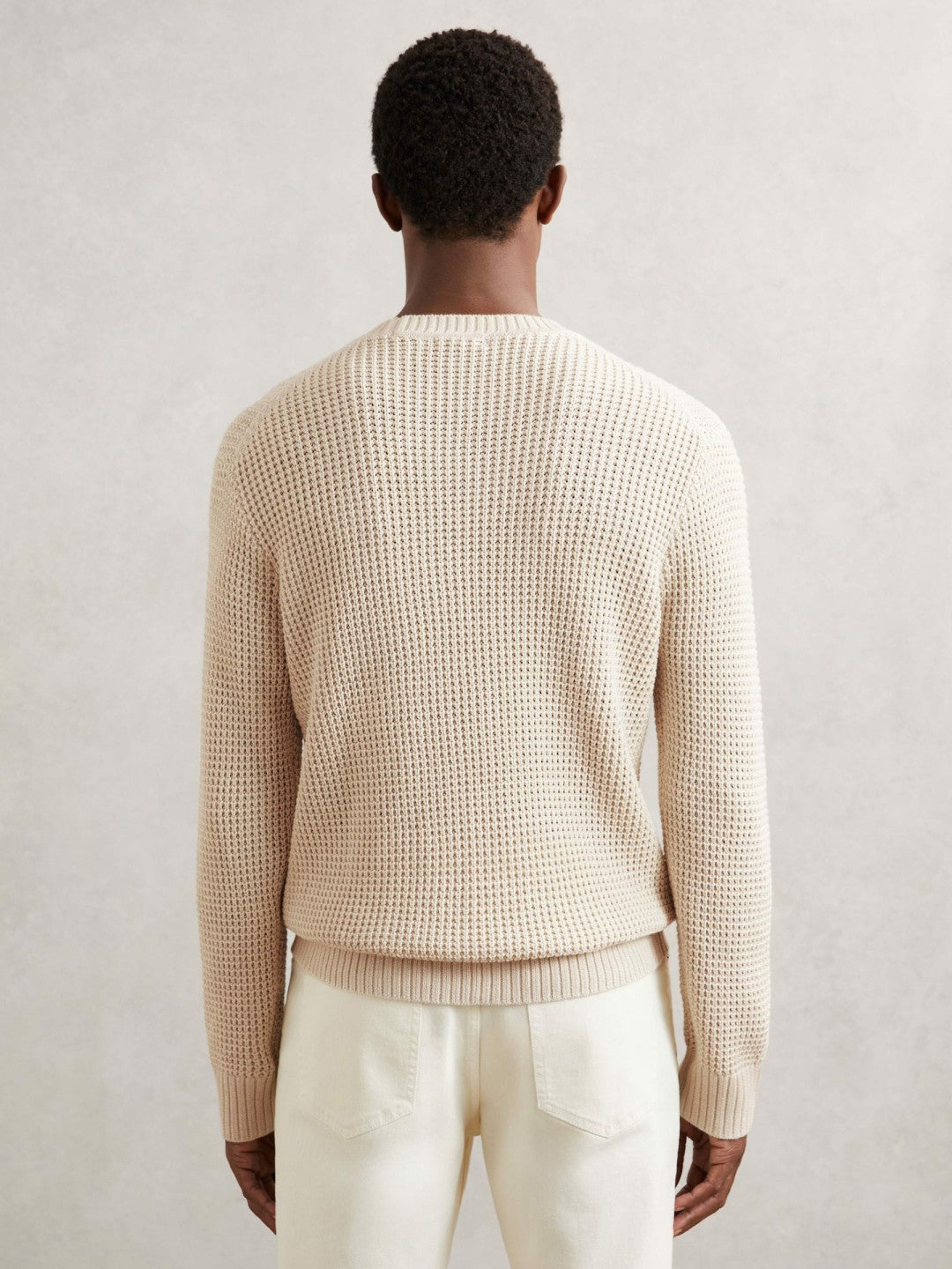 Paige Cotton Waffle-Knit Sweater in Natural | Reiss Men Exclusive