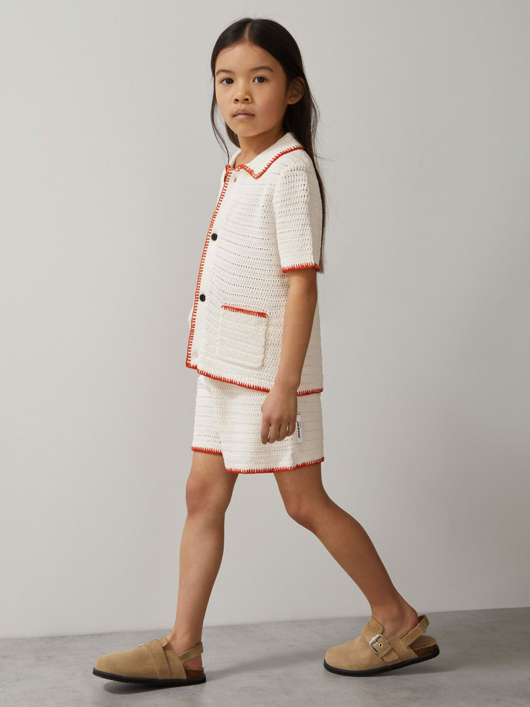 9-13 yrs McLaren F1 Team Crochet Shorts in Off White/Orange | Reiss Children & Baby Premium