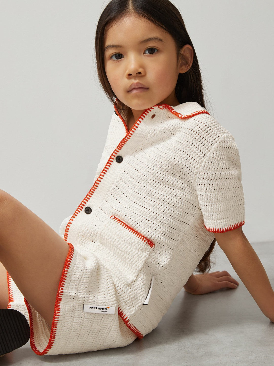 9-13 yrs McLaren F1 Team Crochet Shorts in Off White/Orange | Reiss Children & Baby Premium