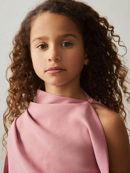 4-9 yrs One-Shoulder Draped Dress in Pink | Reiss Children & Baby Premium