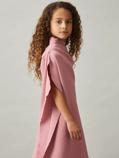 13-14 yrs One-Shoulder Draped Dress in Pink | Reiss Children & Baby Recommended