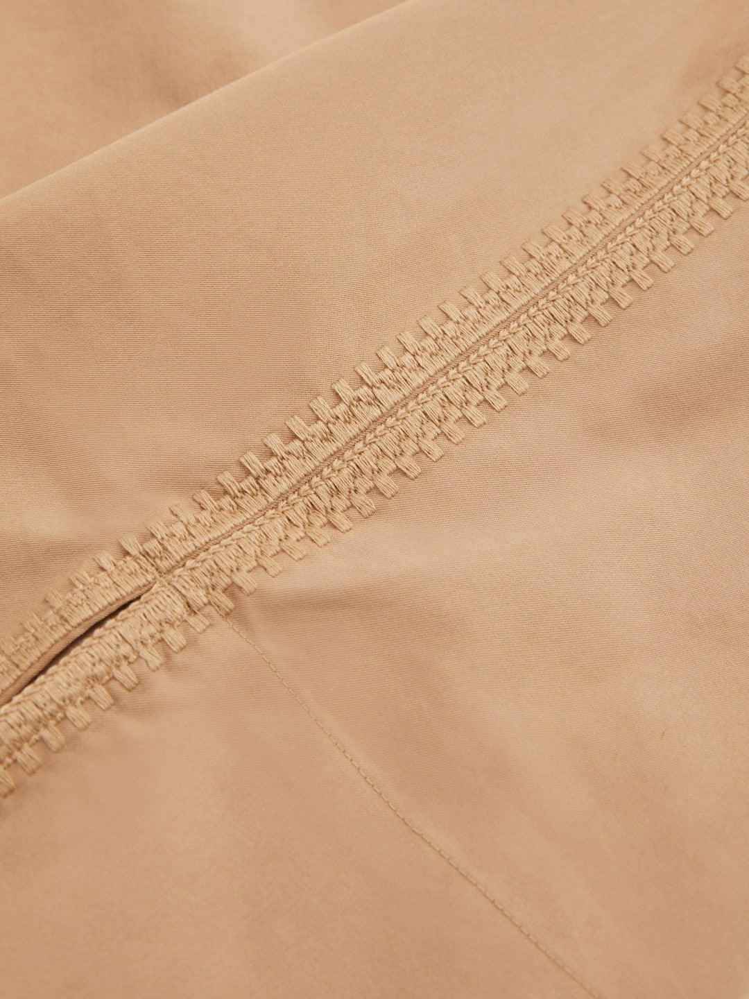 Cotton Blend Craft Stitch Collared Top in Camel | Reiss Women Popular