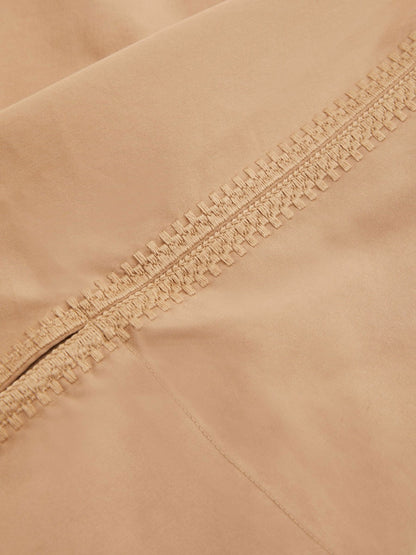 Cotton Blend Craft Stitch Collared Top in Camel | Reiss Women Popular
