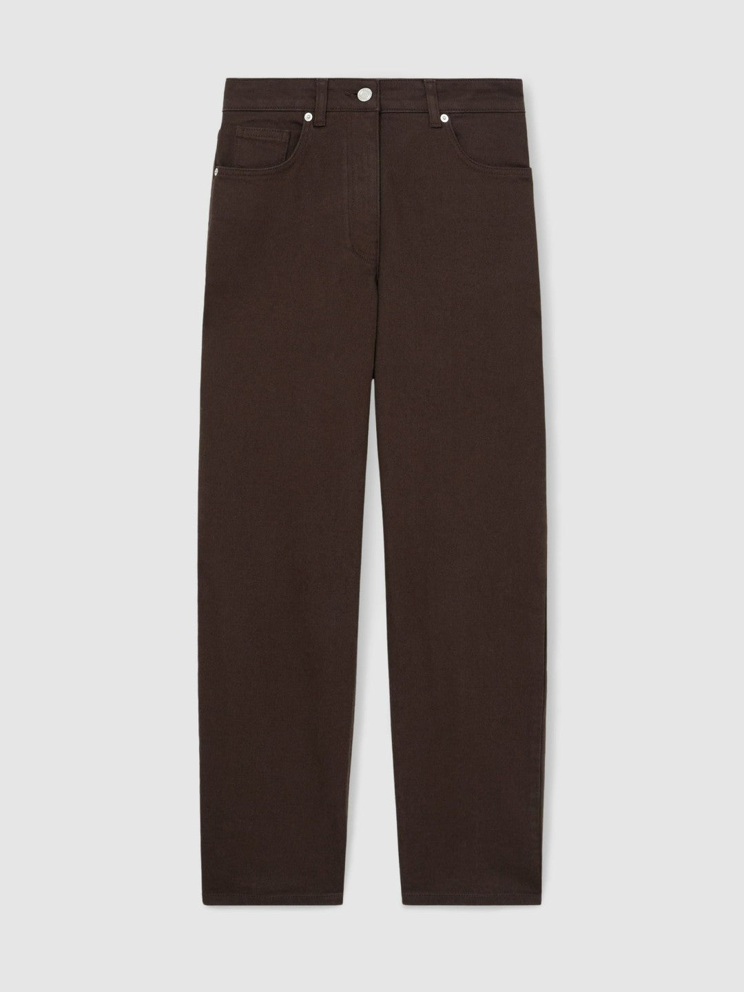 Petite Mid-Rise Straight-Leg Jeans in Chocolate | Reiss Women Trending