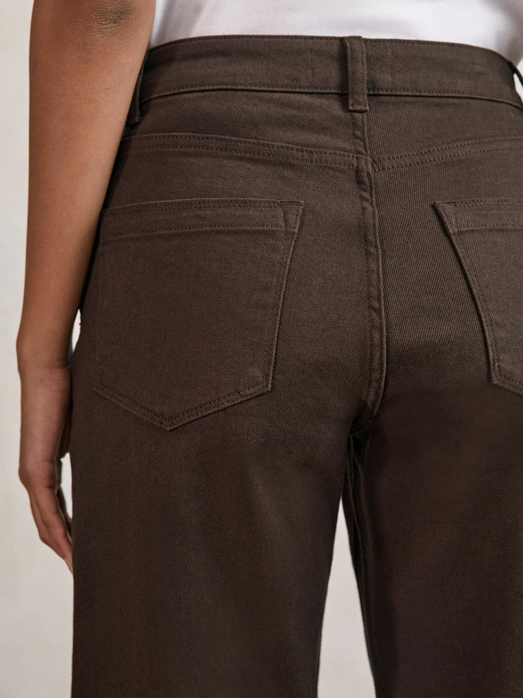 Petite Mid-Rise Straight-Leg Jeans in Chocolate | Reiss Women Trending