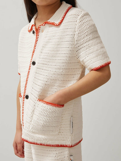 9-13 yrs McLaren F1 Team Crochet Shirt in Off White/Orange | Reiss Children & Baby New