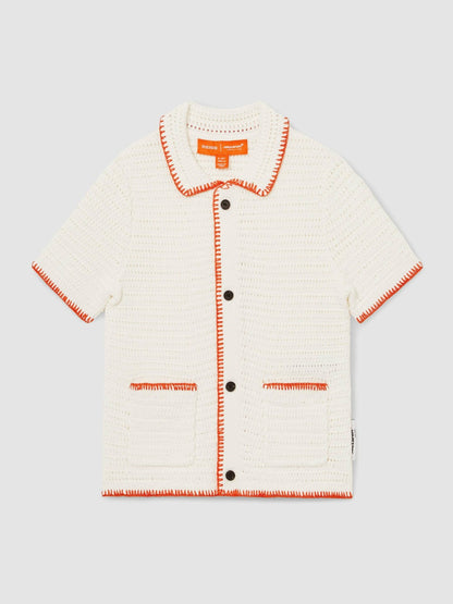 9-13 yrs McLaren F1 Team Crochet Shirt in Off White/Orange | Reiss Children & Baby New