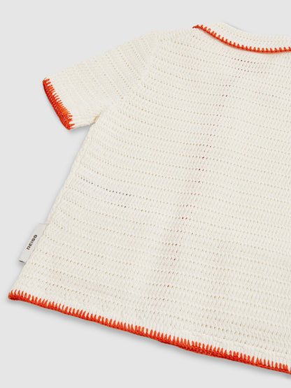 9-13 yrs McLaren F1 Team Crochet Shirt in Off White/Orange | Reiss Children & Baby New