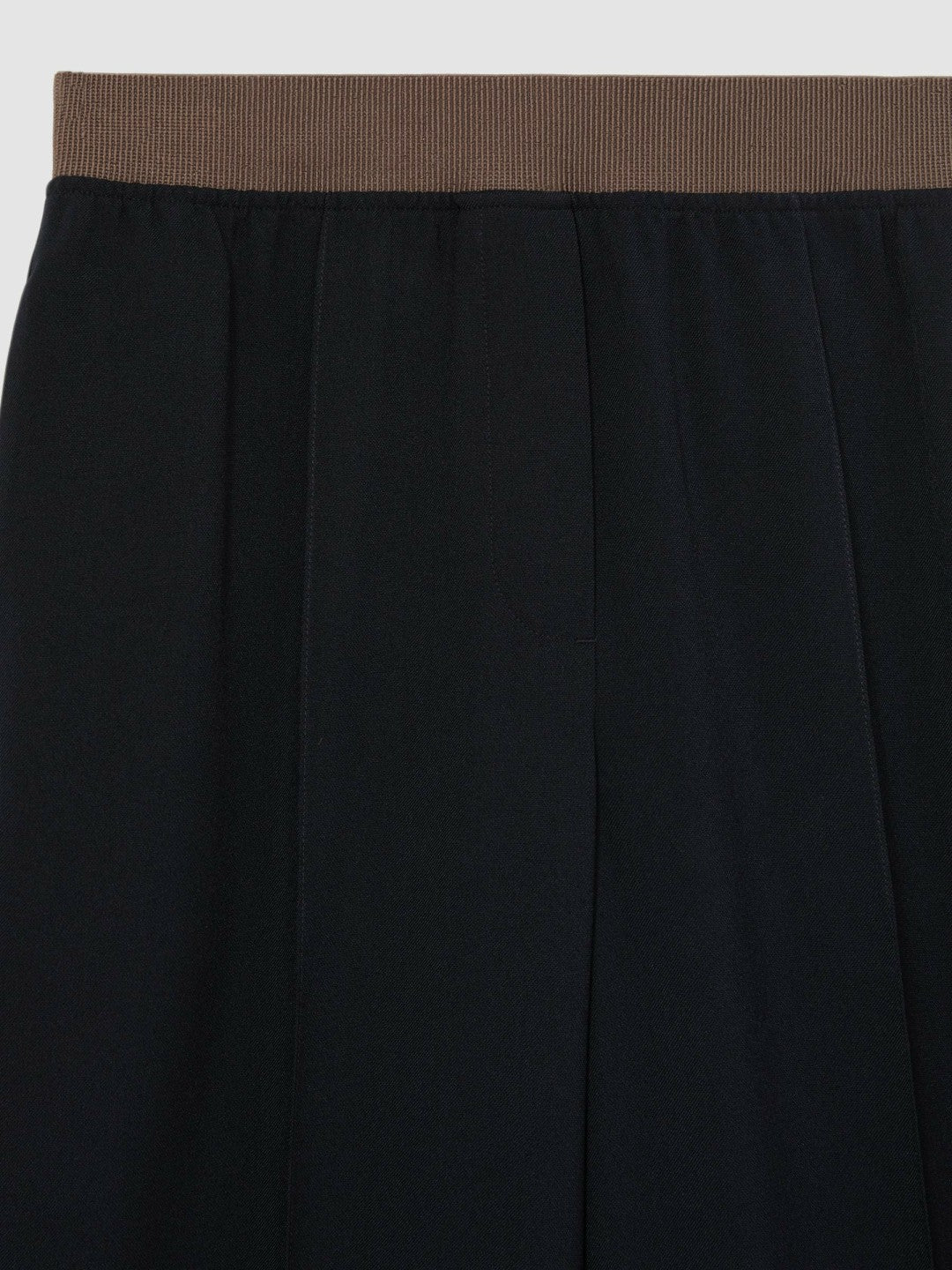 Petite Wide-Leg Elasticated-Waist Trousers in Navy | Reiss Women New