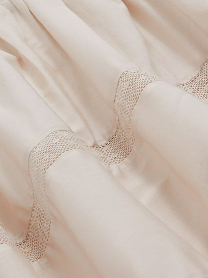Shirred Ruffle Hem Mini Dress in Neutral | Reiss Women New