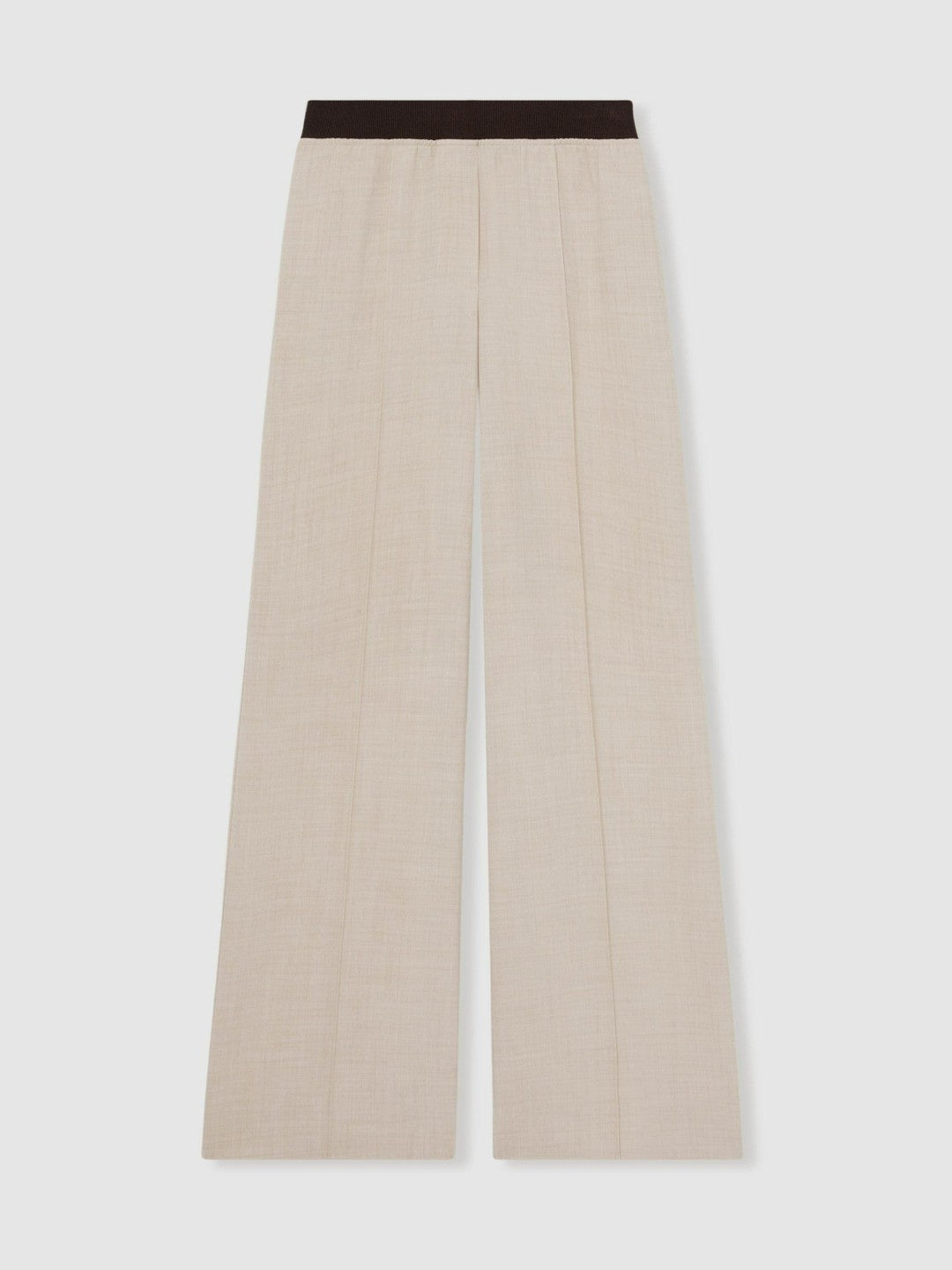 Petite Wide-Leg Elasticated-Waist Trousers in Neutral | Reiss Women Best Seller